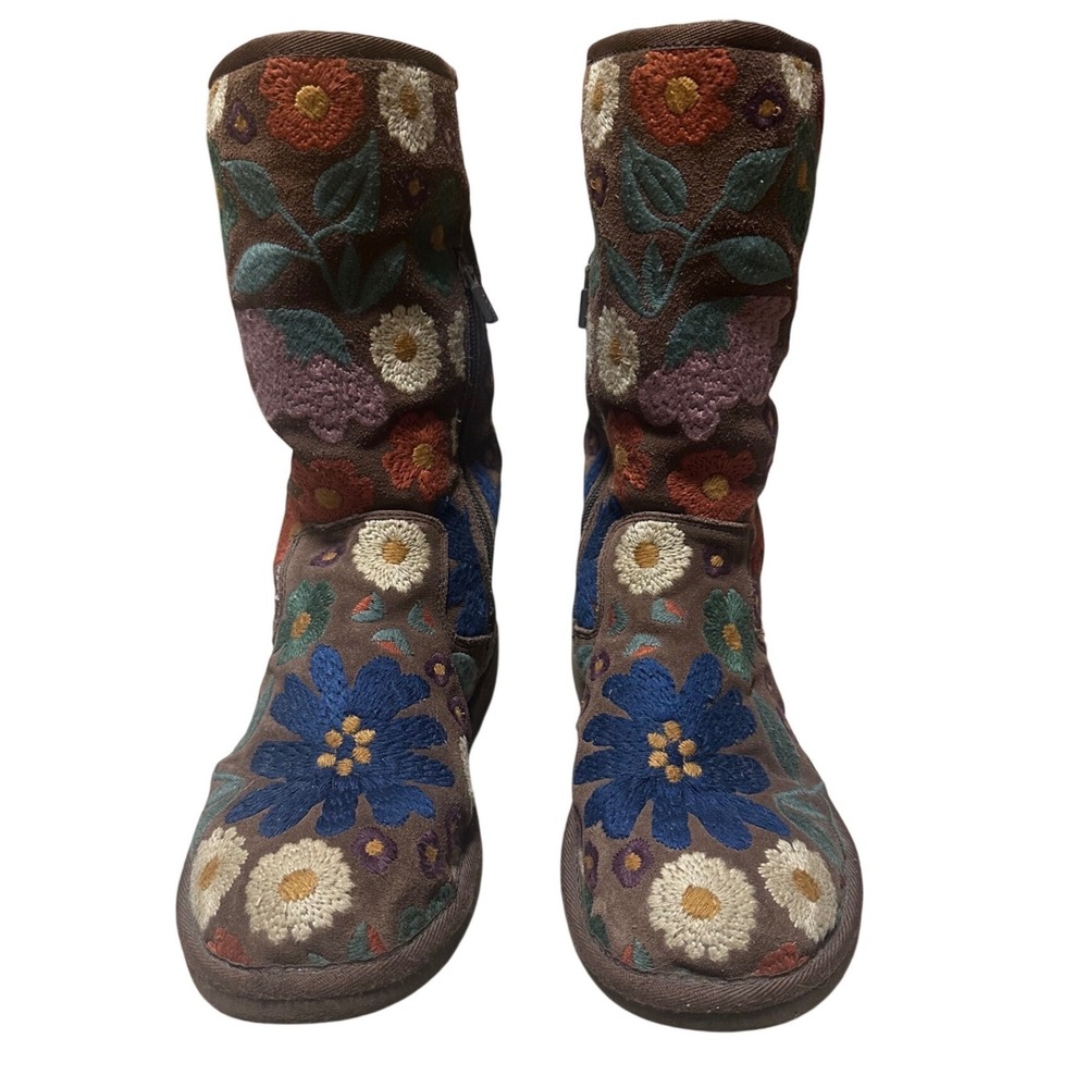 Rare UGG Australia Wahine 5514 Floral Embroidered Boots Womens 8 Boho Zip